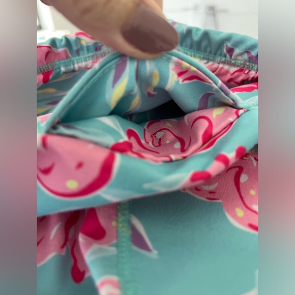 Simply Southern‎ Women’s Pink & Aqua Tropical Floral Athletic Leggings, Large - Picture 6 of 7